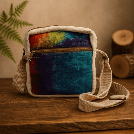 Hemp Messenger Bag Tie - Dye Single Zipper - SHAMTAM.COM
