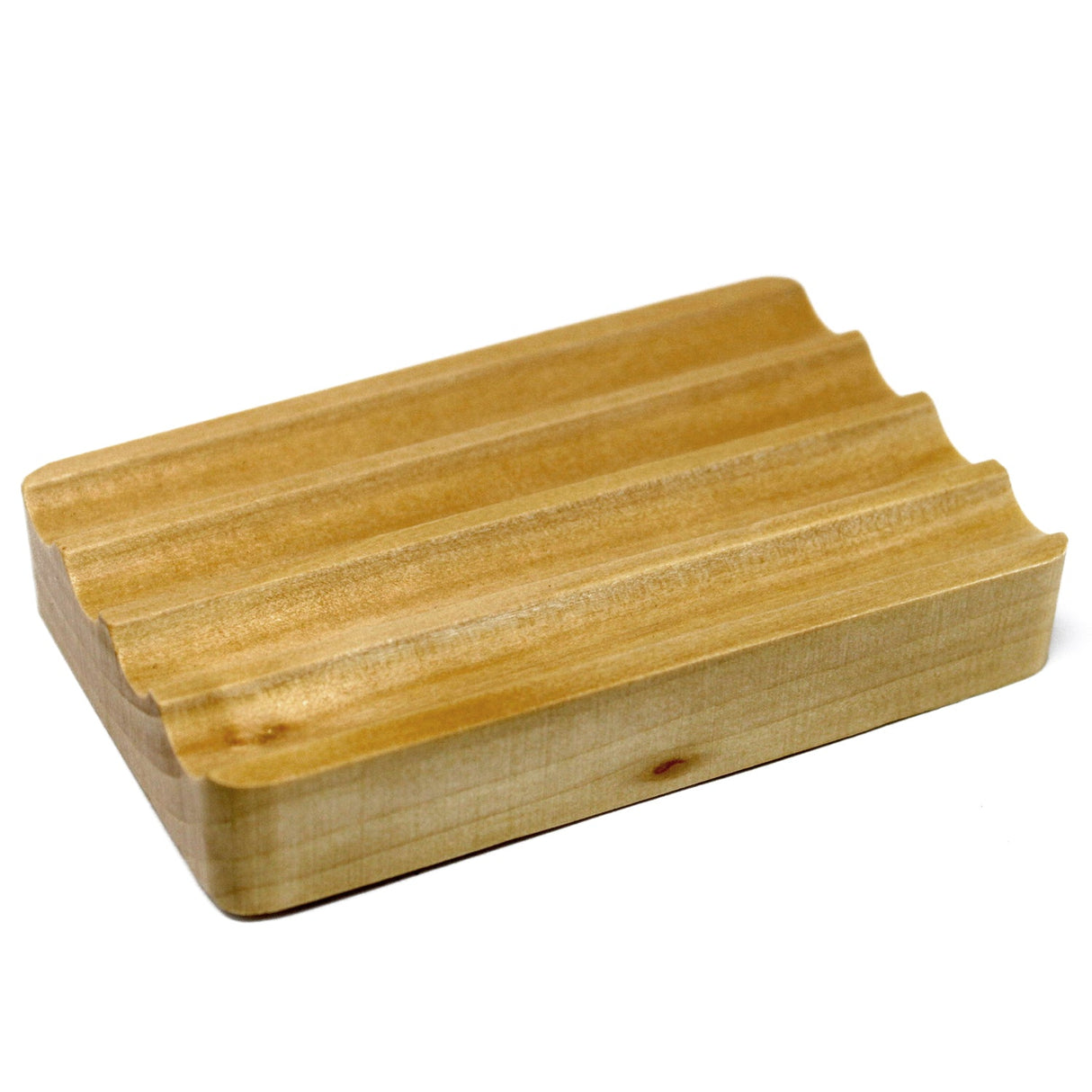 Hemu Wood Soap Dish - Corrugated - SHAMTAM.COM