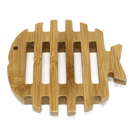 Hemu Wood Soap Dish - Fish - SHAMTAM.COM