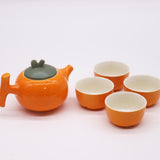 Teapot Set Orange - Pot & Four Cups - SHAMTAM.COM