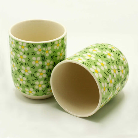 Tea Cups - Green Daisey - SHAMTAM.COM