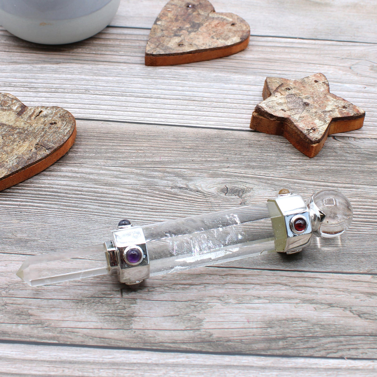 Crystal Healing Wand Hexagonal Rock Quartz 12cm - SHAMTAM.COM