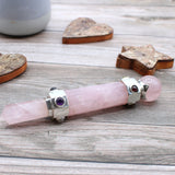 Crystal Healing Wand Hexagonal Rose Quartz 12cm - SHAMTAM.COM