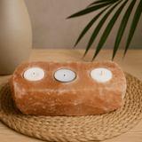 Himalayan Salt Candle Holder 3 - Hole - SHAMTAM.COM