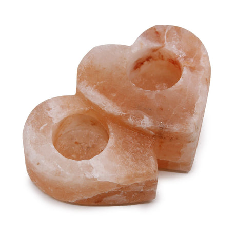 Himalayan Salt Candle Holder Double Heart 1kg - SHAMTAM.COM