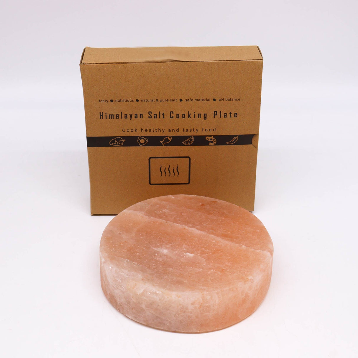 Himalayan Salt Block - Round Cooking Plate 20x20x5cm - SHAMTAM.COM