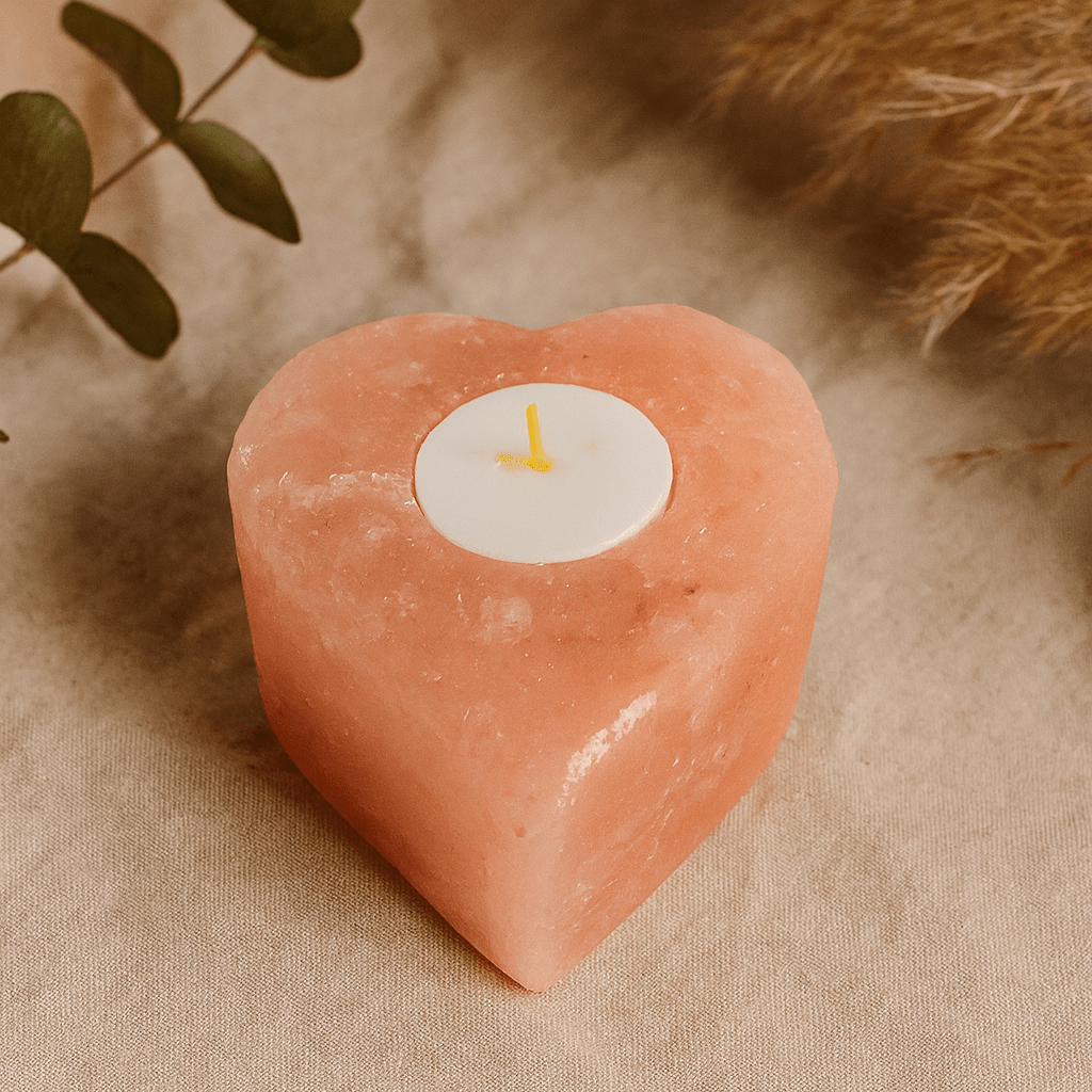 Himalayan Salt Heart Candle Holder - Medium - SHAMTAM.COM