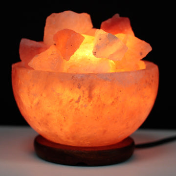 Himalayan Salt Lamp Fire Bowl With Chunks 15x9cm