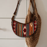 Jacquard Hobo Bag - Rich Browns (brown strap) - SHAMTAM.COM