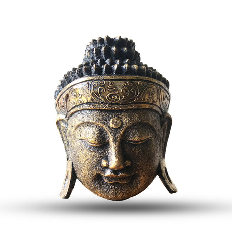 Home Decoration Buddha Head - 25cm - Gold Shine Finish - SHAMTAM.COM