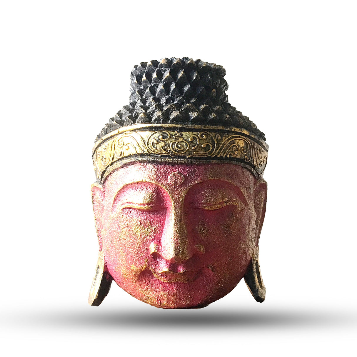 Home Decoration Buddha Head - 25cm - Red Shine Finish - SHAMTAM.COM