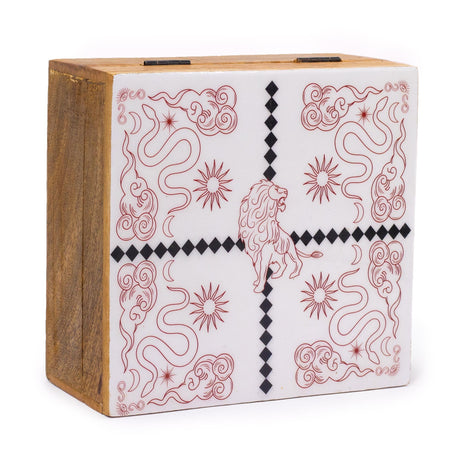 Hop Hare Big Enameled Square Box - Lion & Snakes - SHAMTAM.COM