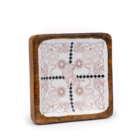 Hop Hare Big Enameled Square Trinket Tray - Lion & Snakes - SHAMTAM.COM