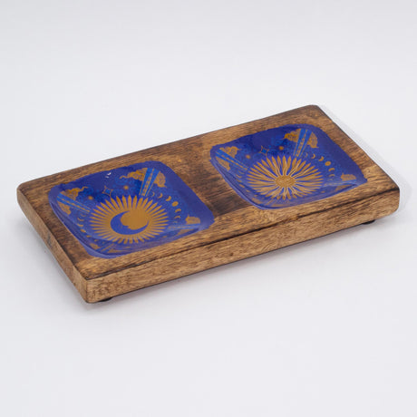 Hop Hare Enameled Double Trinket Tray - Sun & Moon - SHAMTAM.COM