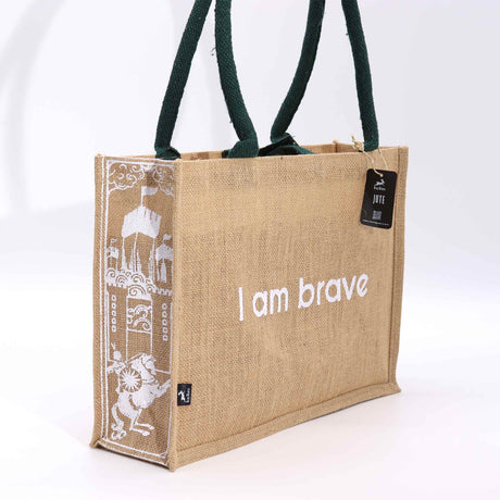 Jute Bag - I am Brave - SHAMTAM.COM