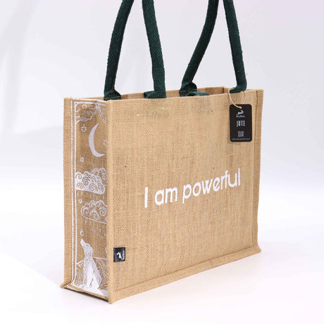 Hop Hare Jute Big Bag - I am Powerful - SHAMTAM.COM