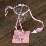 Hydroponic Pot Home Decor - Pink Metal Flamingo Des 3 - SHAMTAM.COM