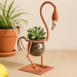 Hydroponic Pot Pink Metal Flamingo Vase - SHAMTAM.COM