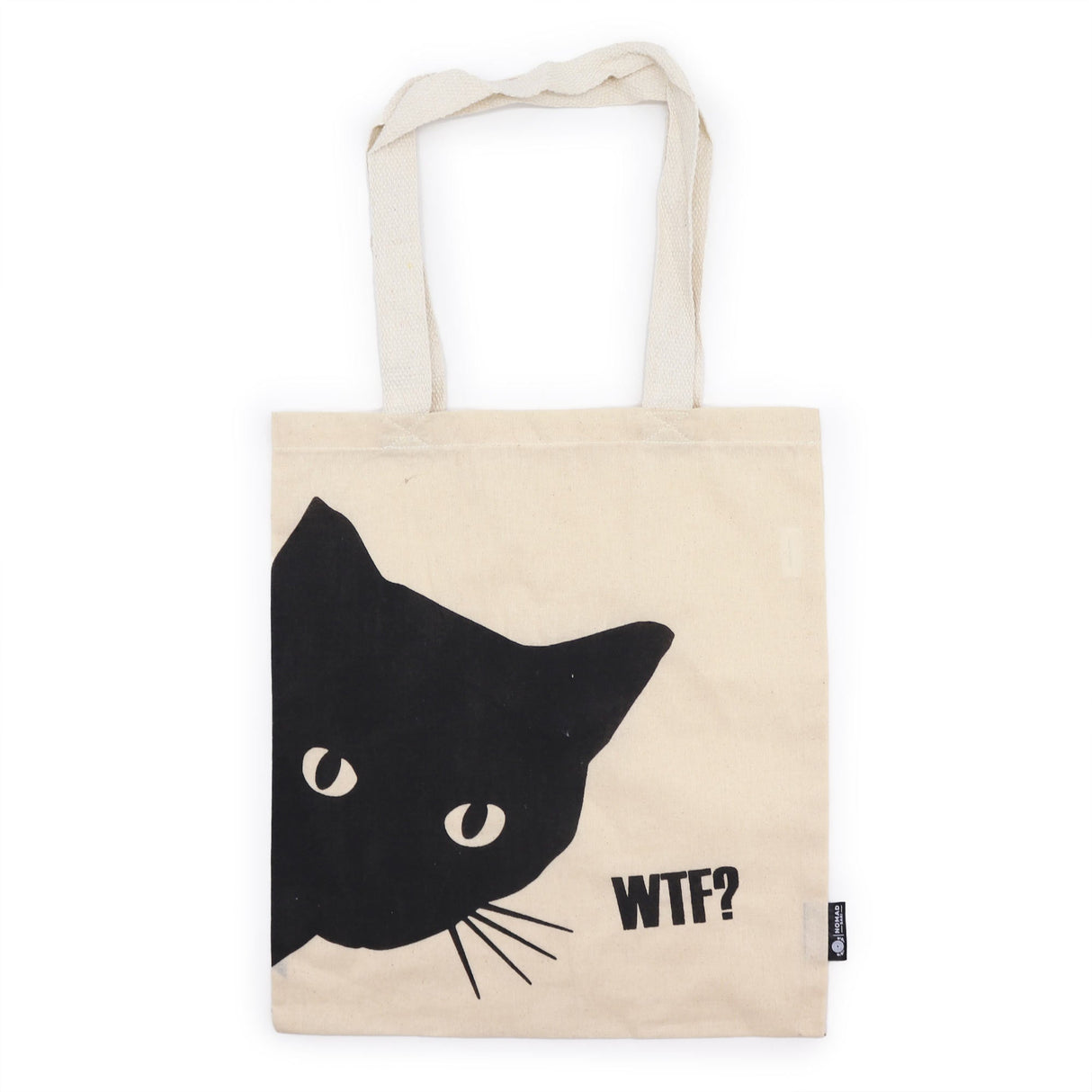 Iconic Basic Tote Bag - Black Cat - Natural 4oz - SHAMTAM.COM