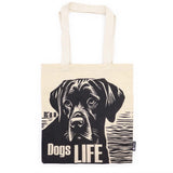 Iconic Basic Tote Bag - Dog's Life - Natural 4oz - SHAMTAM.COM