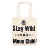 Iconic Basic Tote Bag - Stay Wild, Moon Child - Natural 4oz - SHAMTAM.COM