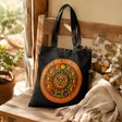 Ikoniczna klasyczna torba typu tote - Luna Alchemy Wheel - czarna 6oz