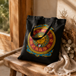 Ikoniczna klasyczna torba typu tote - Zodiac Sun - czarna 6oz