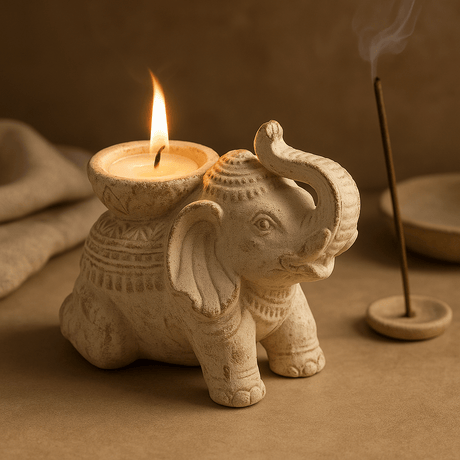 Incense and Candle Holder, Elephant - SHAMTAM.COM