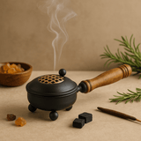 Incense Burner Censer Iron Medium Gold Detail - SHAMTAM.COM