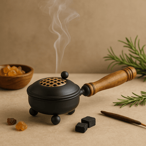 Incense Burner Censer Iron Medium Gold Detail - SHAMTAM.COM