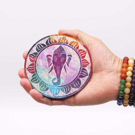 Elegant Ganesha Soapstone Incense Burner – Vibrant Spiritual Decor for Meditation & Relaxation - SHAMTAM.COM