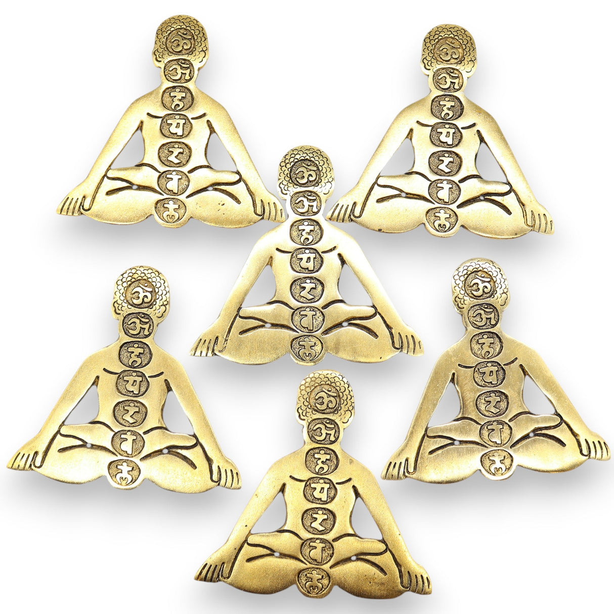 Incense Burner Gold Aluminum Seven Chakra Yoga - SHAMTAM.COM