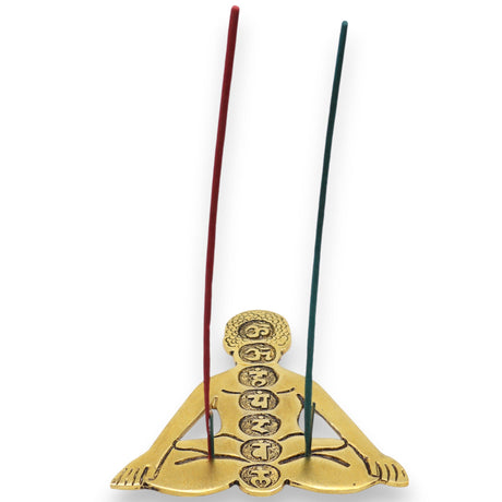 Incense Burner Gold Aluminum Seven Chakra Yoga - SHAMTAM.COM
