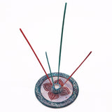 Elegant Four - Petal Soapstone Disc Incense Burner - Multi - Purpose Holder for Sticks & Cones - SHAMTAM.COM