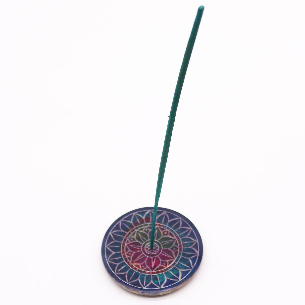 Elegant Soapstone Disc Incense Burner with Lotus in Lotus Design – Perfect for Meditation and Relaxation - SHAMTAM.COM