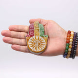 Handcrafted Soapstone Hamsa Incense Burner with Sun Face Design for Protection and Positive Energy - SHAMTAM.COM