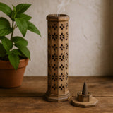 Incense Burner Tower Hexagonal Mango Wood - SHAMTAM.COM