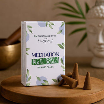Zpětné kouřové kužely meditace rostlinného původu, balení 12 kusů Stamford