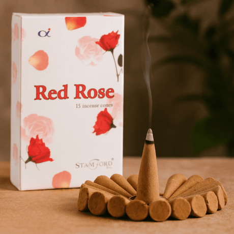 Incense Cones Red Rose, 15 Pack Stamford - SHAMTAM.COM