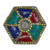 Incense Holder Cone and Stick Hexagonal Ceramic Tibetan - SHAMTAM.COM