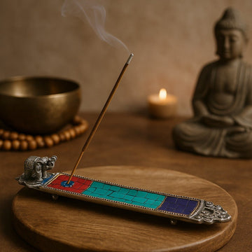 Incense Holder Tibetan Elephant Ceramic