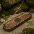 Elegant Wooden Mandala Incense Holder Tray - Large 30x10cm Oval Design with Polished Finish - SHAMTAM.COM