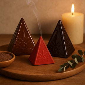 Incense Powder Pyramid Mould Set 3 - Piece Brown - SHAMTAM.COM