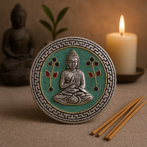 Incense Stick Holder Buddha Green 10 cm - SHAMTAM.COM