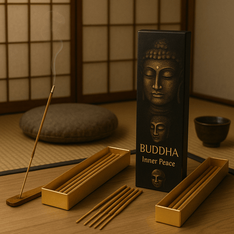 Banjara Buddha Divine Power Incense Sticks - Premium Black & Gold Packaging for Inner Peace and Meditation - SHAMTAM.COM