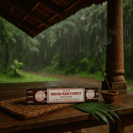 Authentic Satya Indian Rain Forest Incense Sticks - 15g Pack with 30 - Minute Burn Time - SHAMTAM.COM