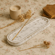 Vintage Whitewash Wooden Incense Tray - 30x10cm Oval Shabby - Chic Decor - SHAMTAM.COM