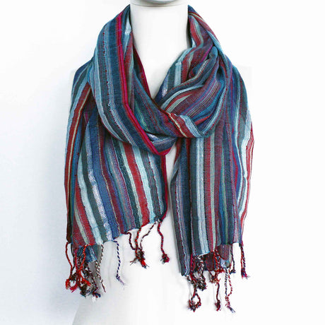 Boho Scarf Indian - 22x72cm - Random Blues - SHAMTAM.COM