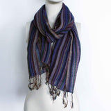 Boho Scarf Indian - 22x72cm - Random Colours With Gold Thread - SHAMTAM.COM