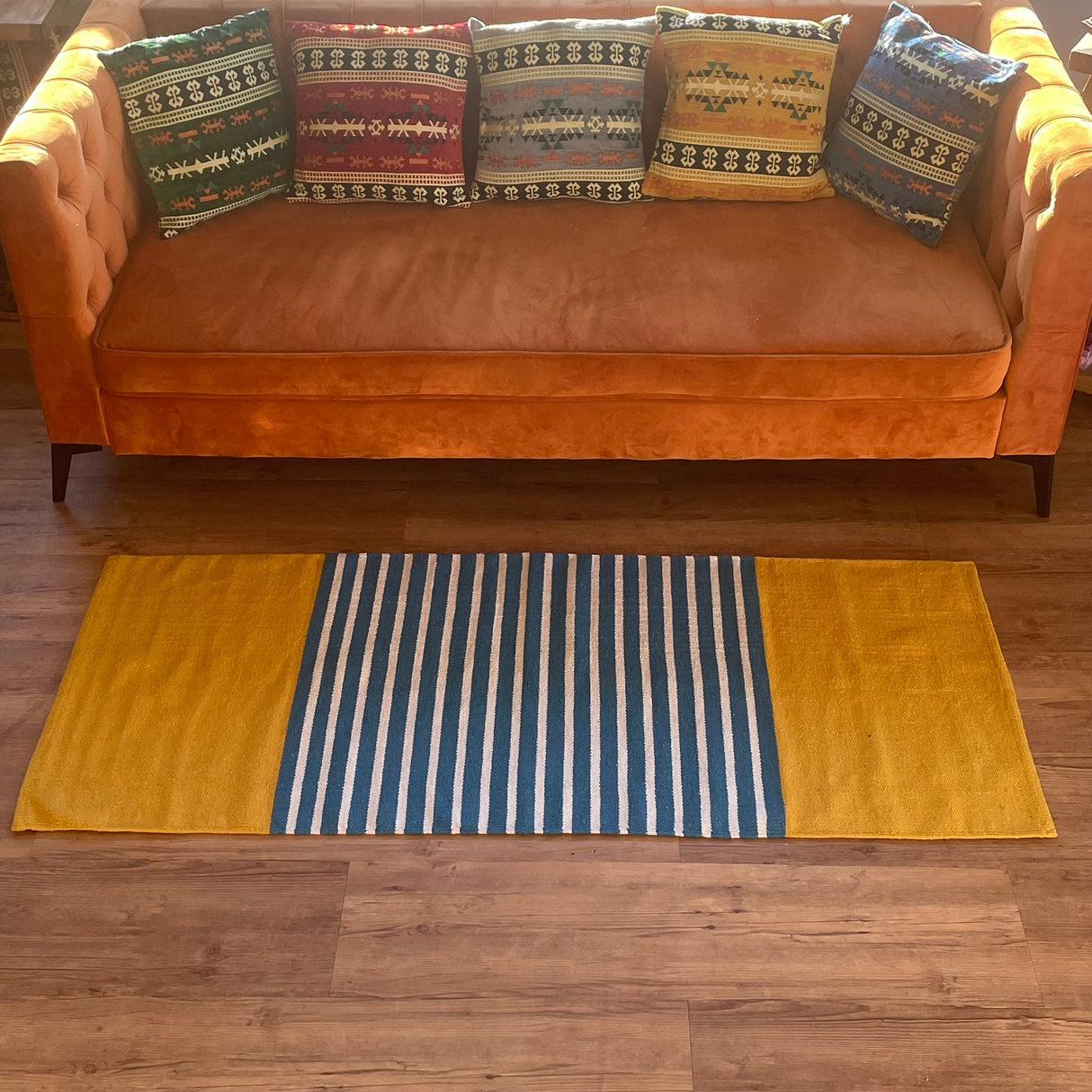 Boho Rug - Yellow/ Blue 70x170cm - SHAMTAM.COM